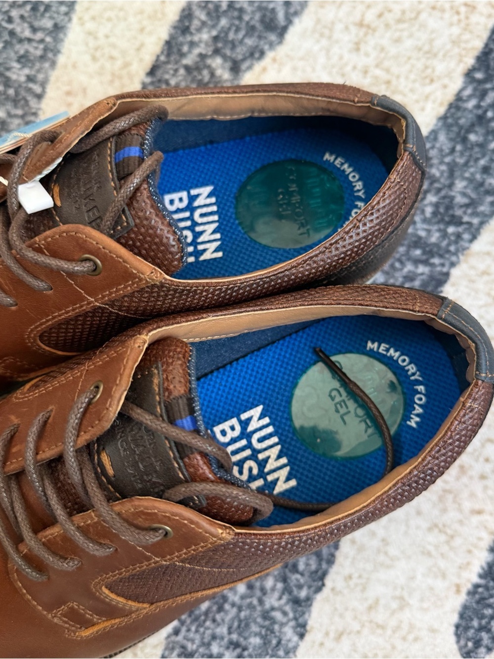 NWOB Nunn Bush Circuit Plain Toe Oxford Brown Men’s Shoes Size 7.5 - Picture 4 of 6